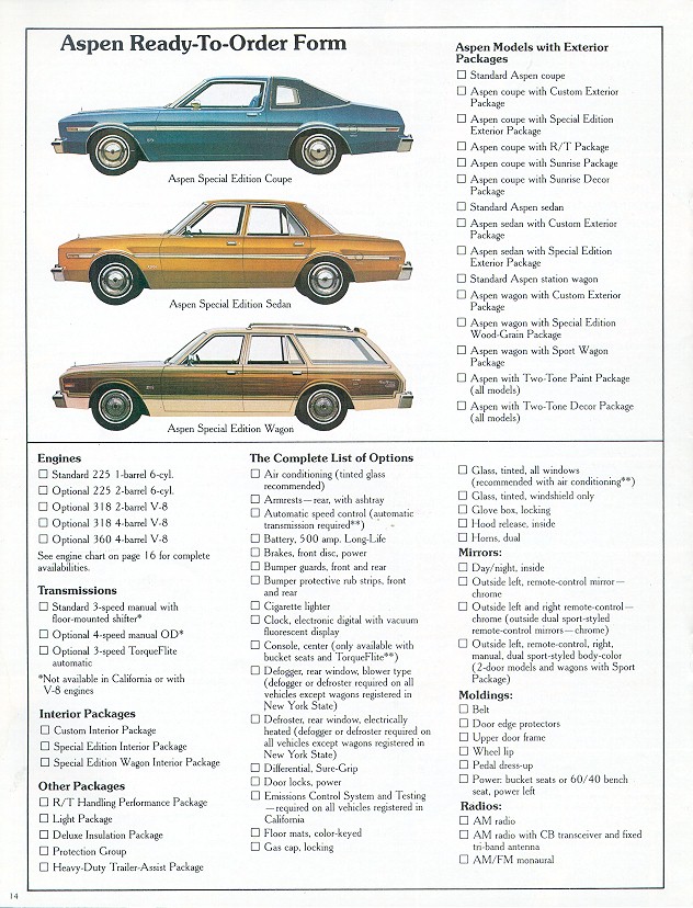 1979 Dodge Aspen Brochure Page 16